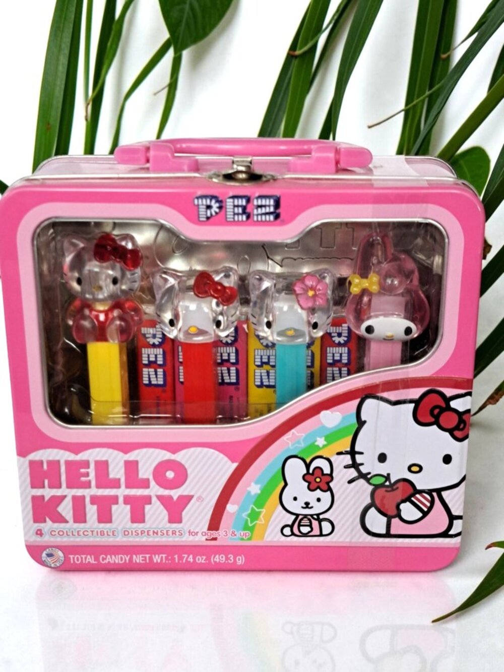 Hello Kitty Pez Dispenser Collectable Tin Lunch Box crystal clear 2011 Sanrio